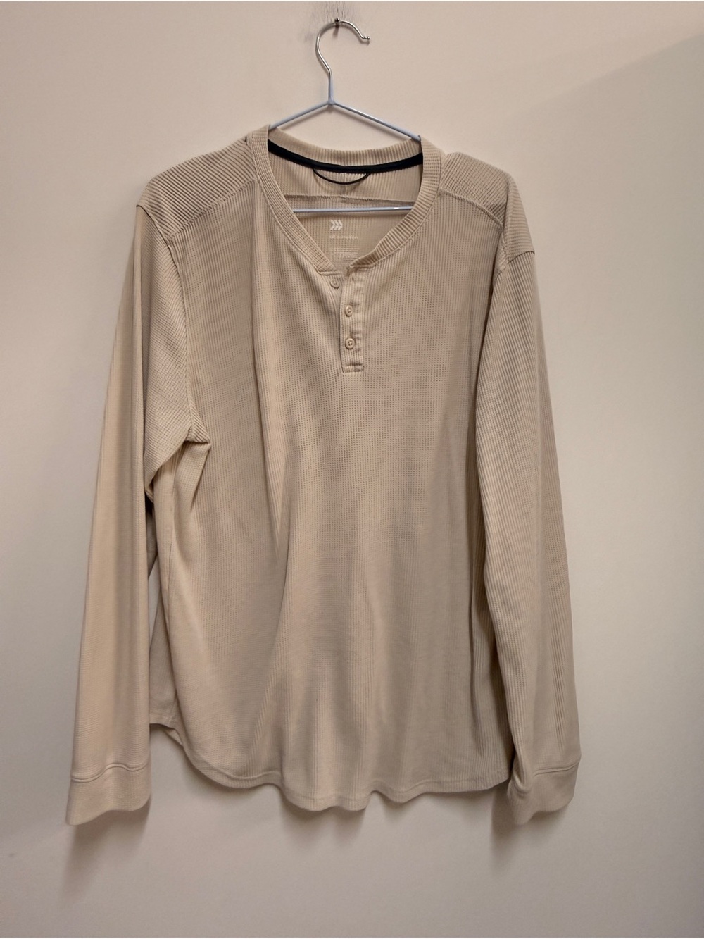 all in motion Men's Long-Sleeve Henley in Beige